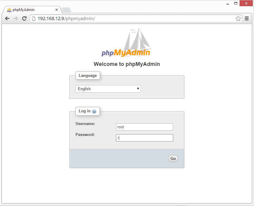 Ubuntu 14.10 - phpMyAdmin - Login Page