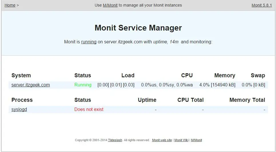 Install Monit on openSUSE 13.2 - Syslog Service