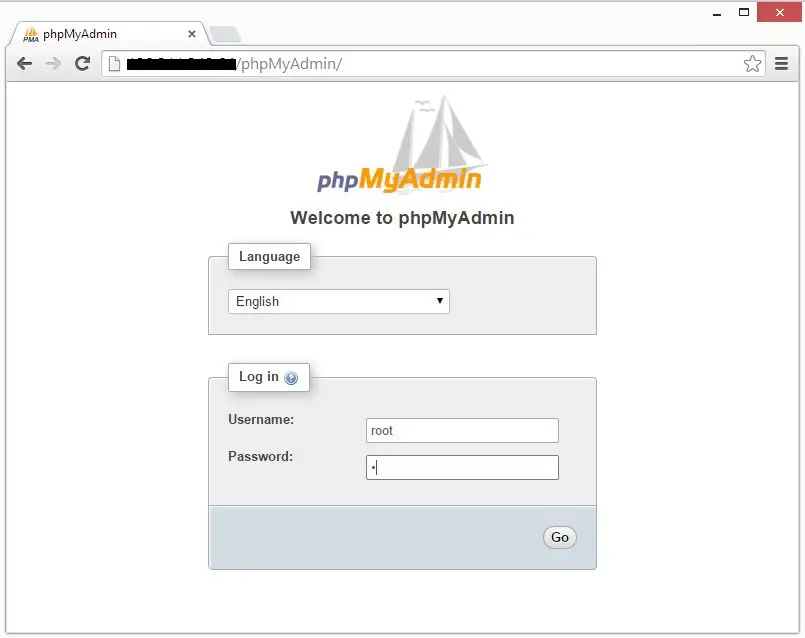 openSUSE 13.2 - phpMyAdmin Login Page