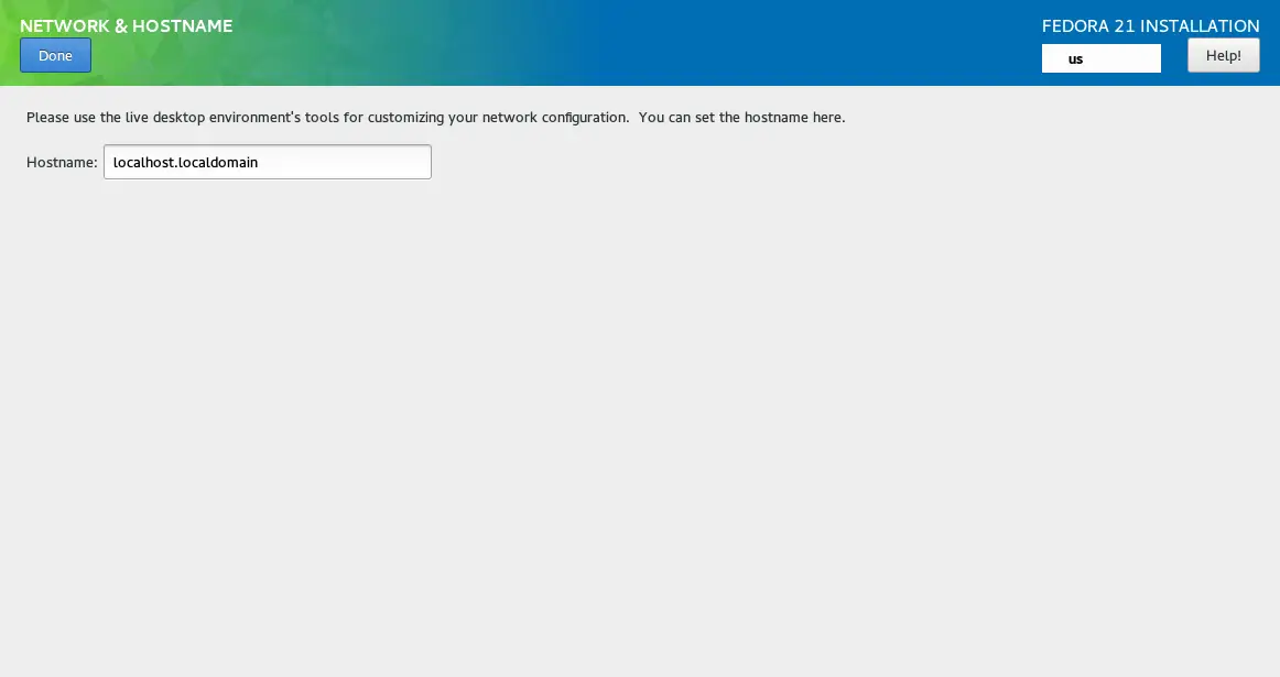 Fedora WS 21 - Hostname