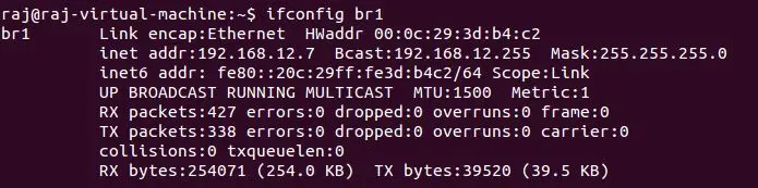 Configure bridged networking for KVM on Ubuntu 16.04 - Bridged Networking Verifying details