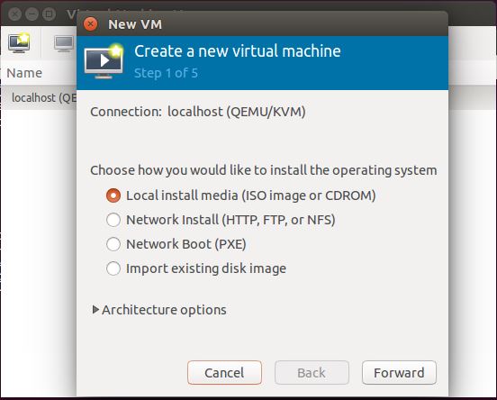 Install KVM (QEMU) on Ubuntu 16.04 - Virt Manager - Create a VM - Choose Installation Type