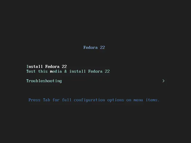 Fedora Server 22 Installation -  Selecting Fedora