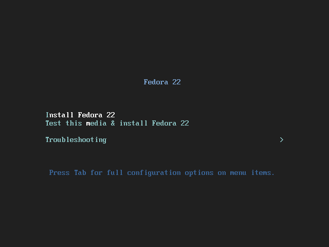 Fedora Server 22 Installation -  Selecting Fedora