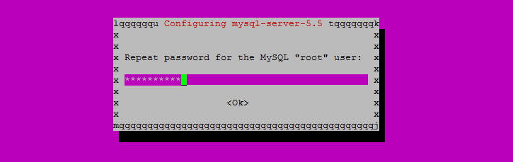 Install openQRM MySQL Re-Enter root password