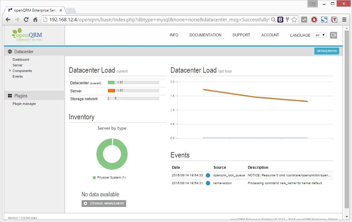 Install openQRM - Overview of Datacenter