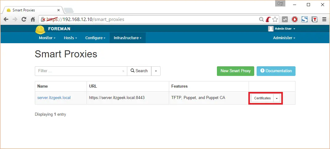 Add Puppet Nodes to Foreman - Smart Proxies