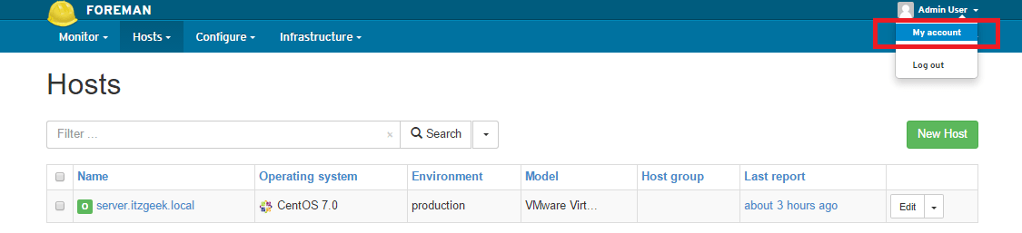 Install Foreman on CentOS 7 - Change Password