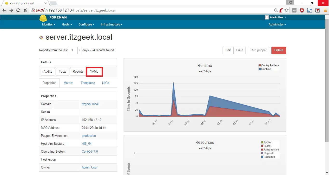 Install Foreman on CentOS 7 - Host Details