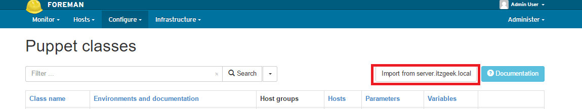 Install Foreman on CentOS 7 - Import Classes