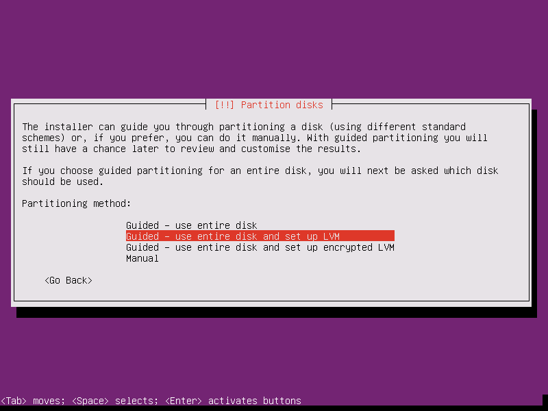 Install Ubuntu 15.10 Server - Guided Partitioning Scheme