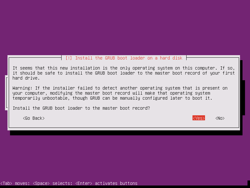 Install Ubuntu 15.10 Server - Install GRUB