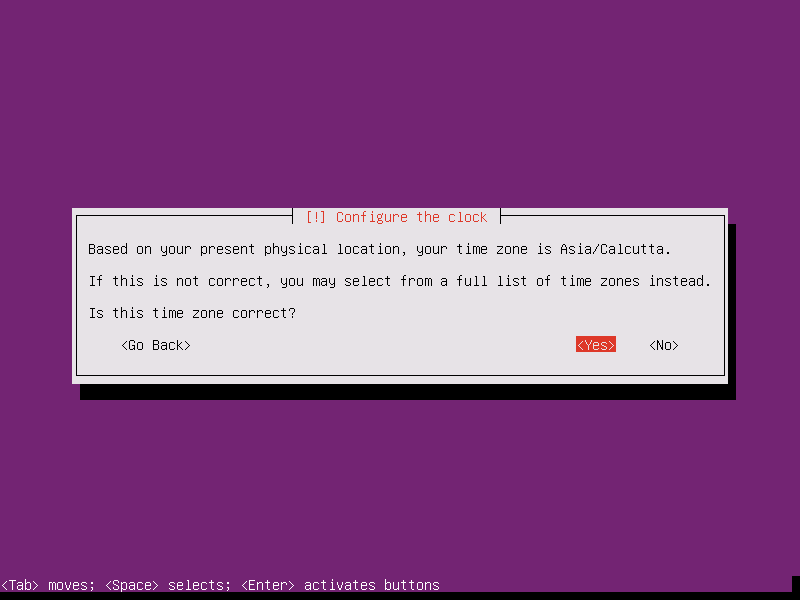 Install Ubuntu 15.10 Server - Time zone