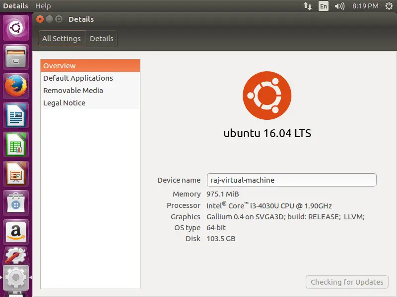 Install Ubuntu 16.04 - Desktop Screen