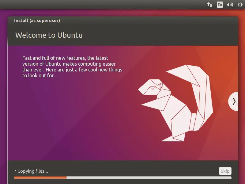 Install Ubuntu 16.04 - Installing