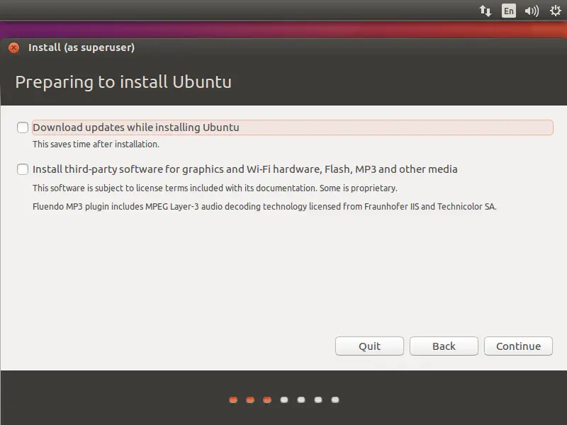Install Ubuntu 17.04 - Preparing Installation