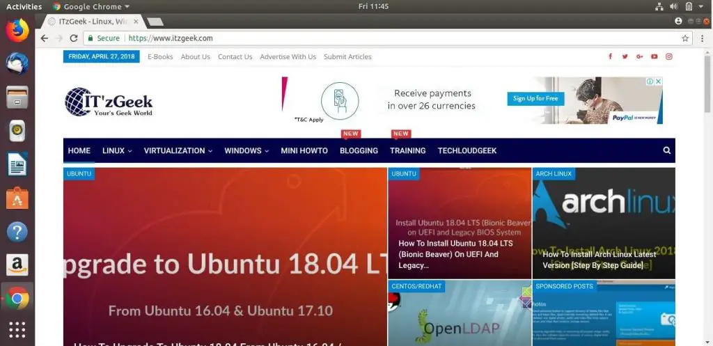 Install Google Chrome on Ubuntu 18.04 - Google Chrome Running on Ubuntu 18.04