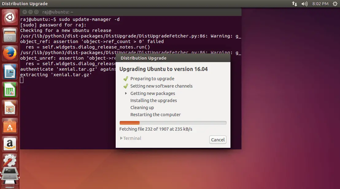 Upgrade to Ubuntu 16.04 from Ubuntu 14.04 - Fetching Files