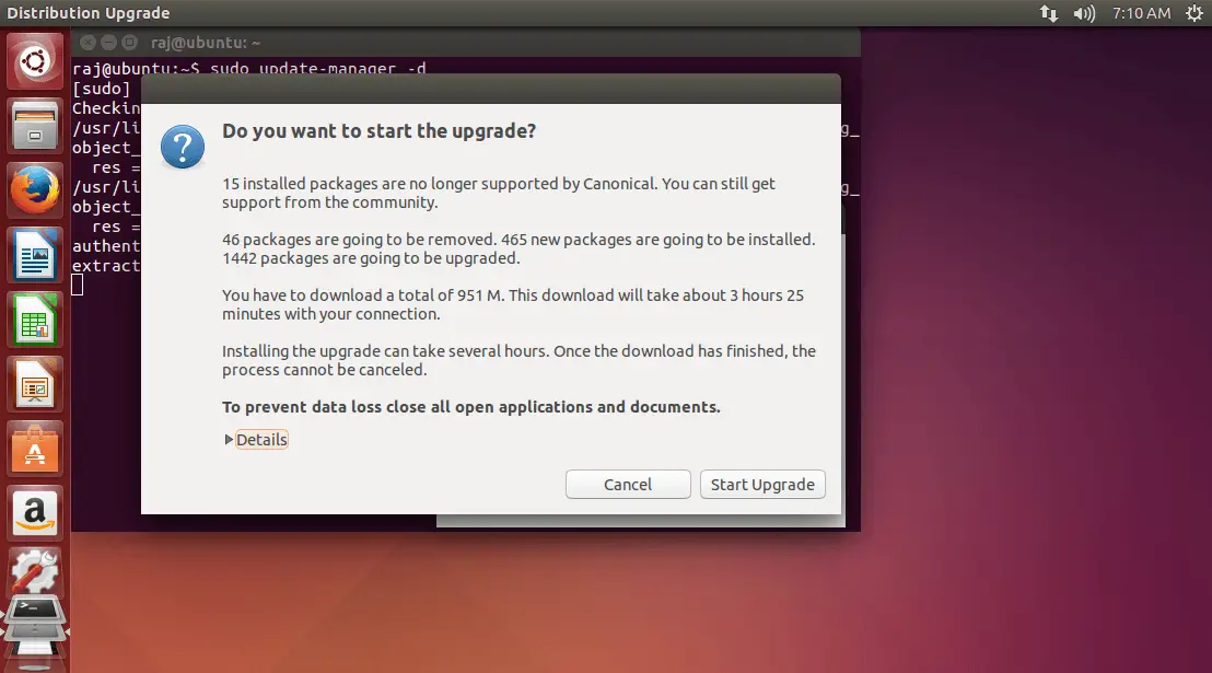 Upgrade to Ubuntu 16.04 from Ubuntu 14.04 - Start Upgrade