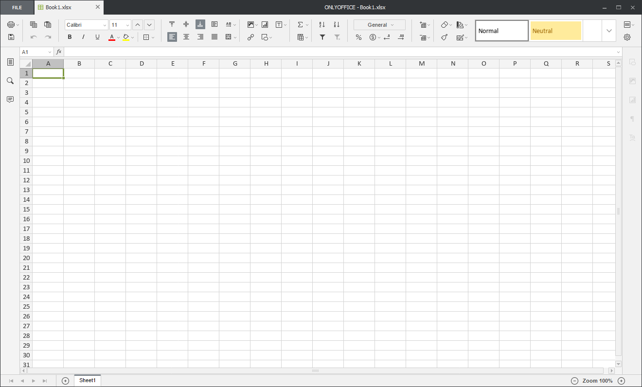 Creating new spreadsheets