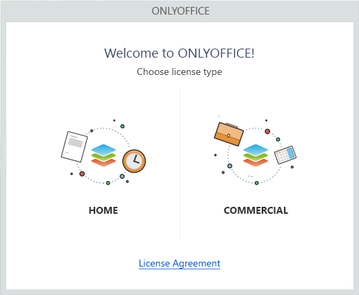 Install ONLYOFFICE Desktop Editor - Alternative to LiberOffice - Selecting ONLYOFFICE license type