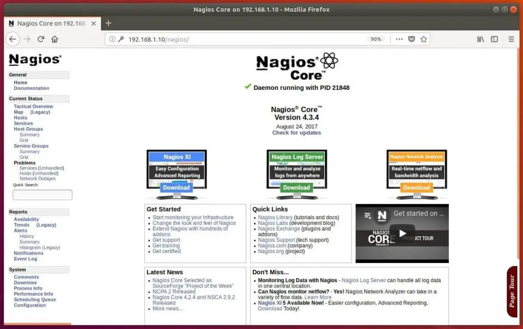 Install Nagios 4.3.4 on Ubuntu 18.04 - Nagios Home Page