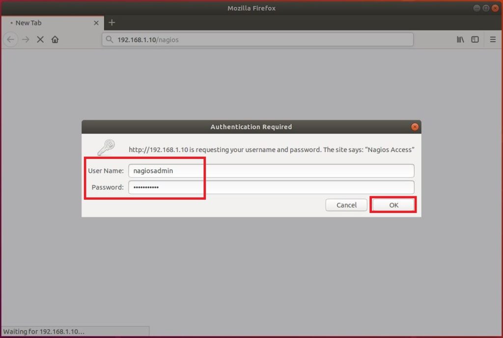 Install Nagios 4.4.2 on Ubuntu 18.04 - Enter Nagios Password