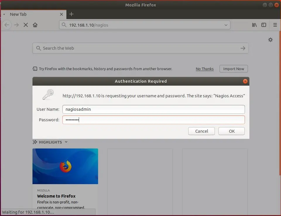 Install Nagios 4.4.3 on Ubuntu 18.04 - Nagios Login