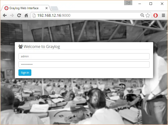 Install Graylog on Ubuntu 16.04 - Login Screen