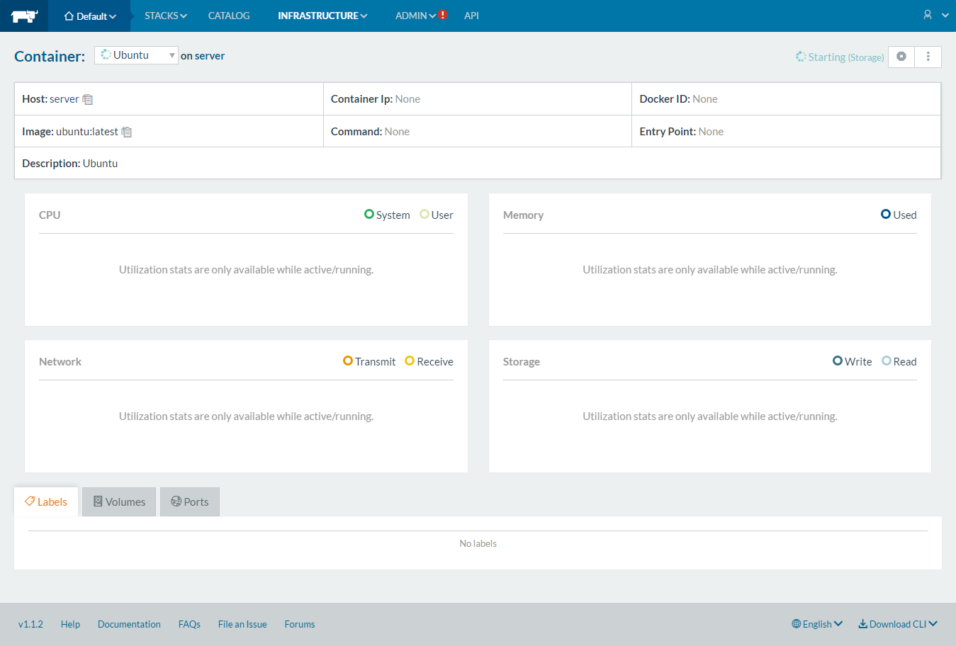 Rancher - Your Private Container Service - Container Creation in Progress