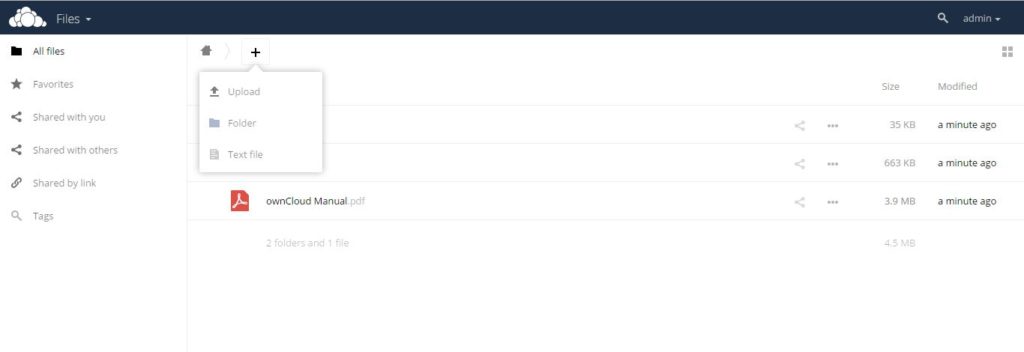 Install OwnCloud 10 on CentOS 7 - Upload Files