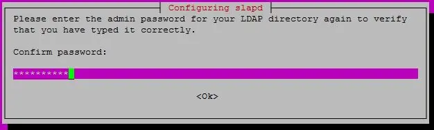 Configure OpenLDAP on Ubuntu 16.04 - Confirm Administrator password