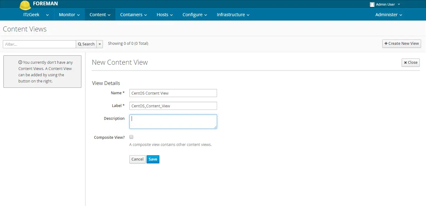Configure Katello - Create a Content View