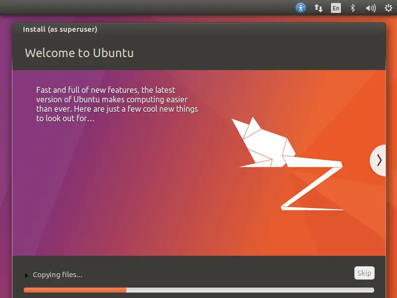 Install Ubuntu 17.04 - Installation is in Progress