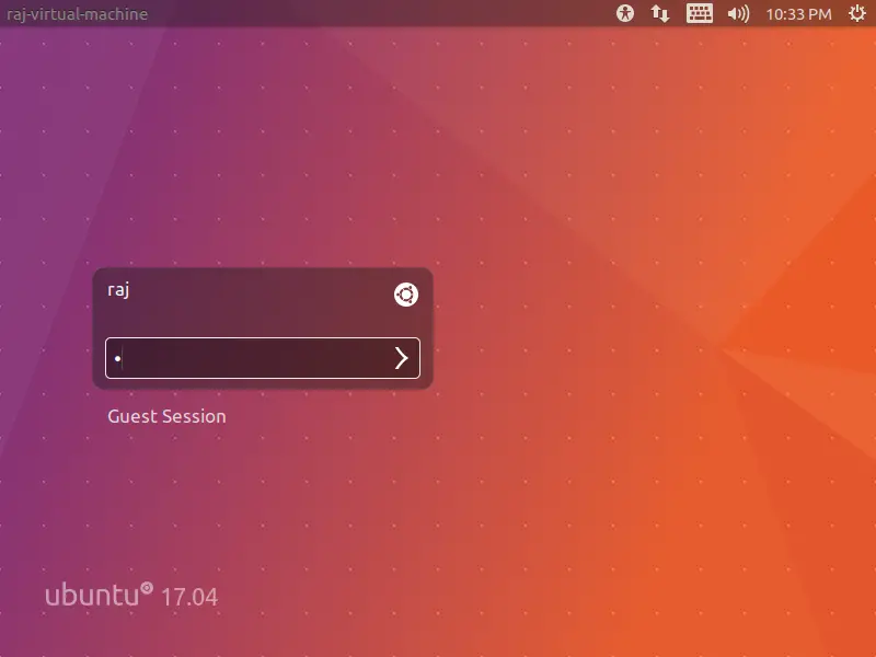 Install Ubuntu 17.04 - Login Screen