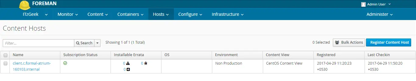 Register Linux Servers to Katello Server - Content hosts