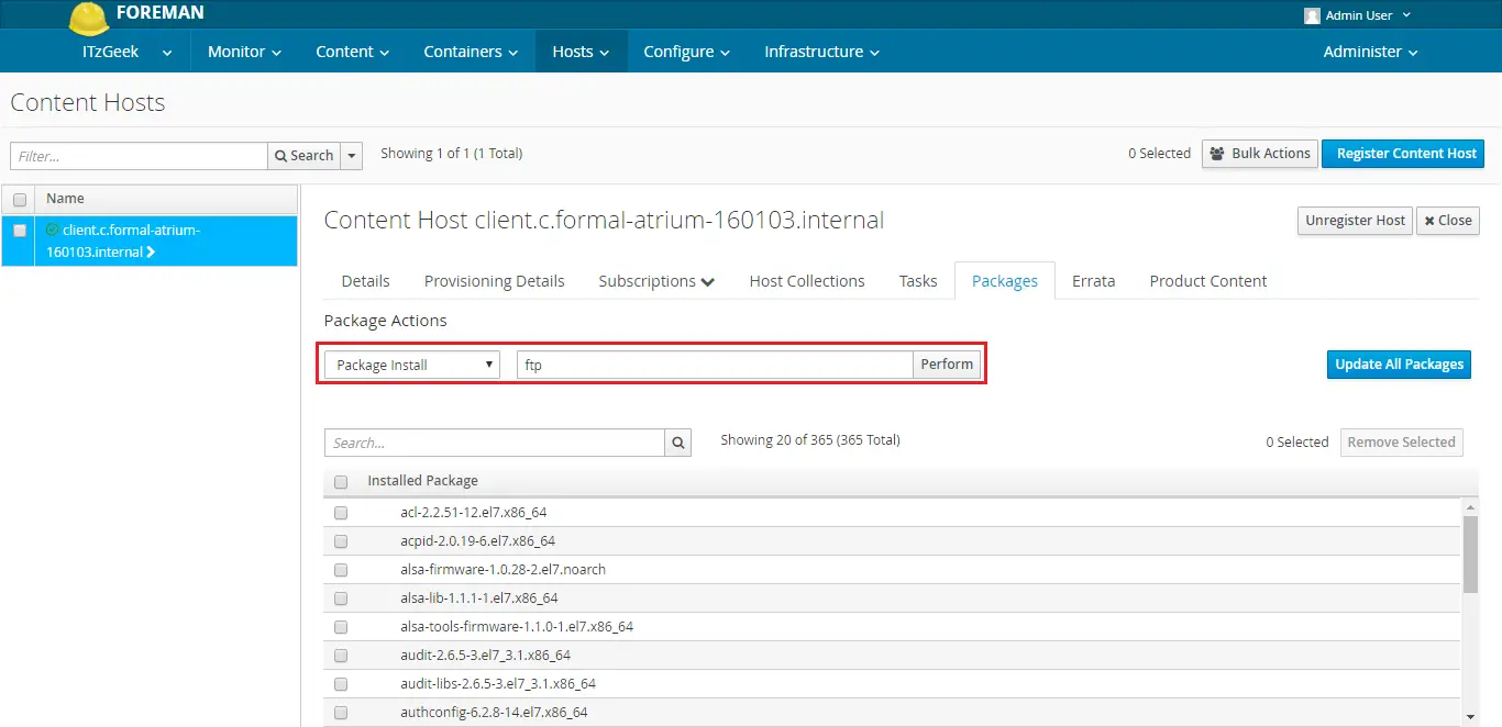 Register Linux Servers to Katello Server - Install package