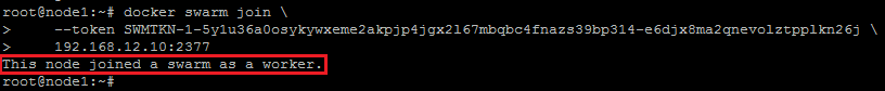 Install and Configure Docker Swarm on CentOS 7 - Adding Node 1 to Docker Swarm