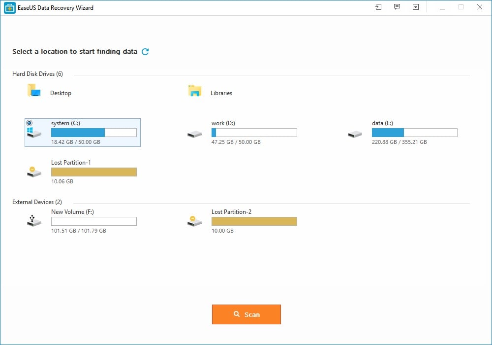 Recover data from crashed hard drive with EaseUS Data Recovery Wizard Free