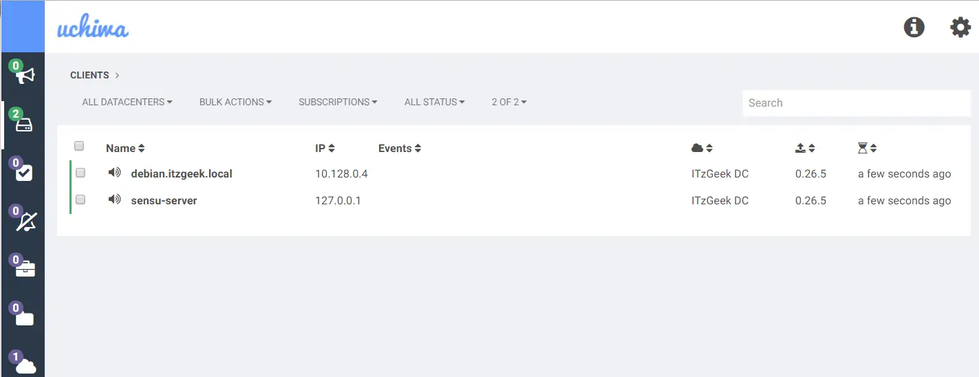 Add Remote Linux Host into Sensu Monitoring Tool - Sensu Clients List
