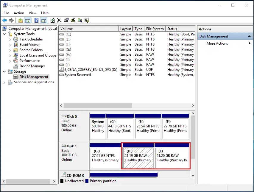 How Can You Convert RAW to NTFS in Windows 10 - Computer Management