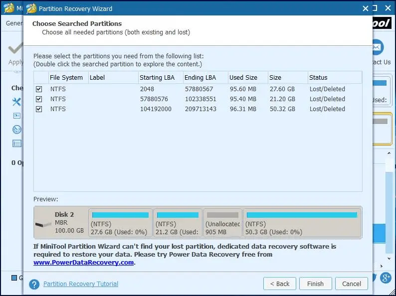 How Can You Convert RAW to NTFS in Windows 10 - Partition Recovery (Select Partitions)