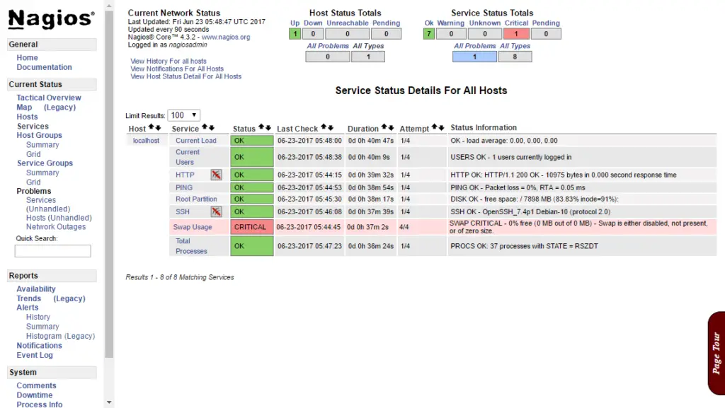 Install Nagios 4.3.4 on Debian 9 Stretch - Services