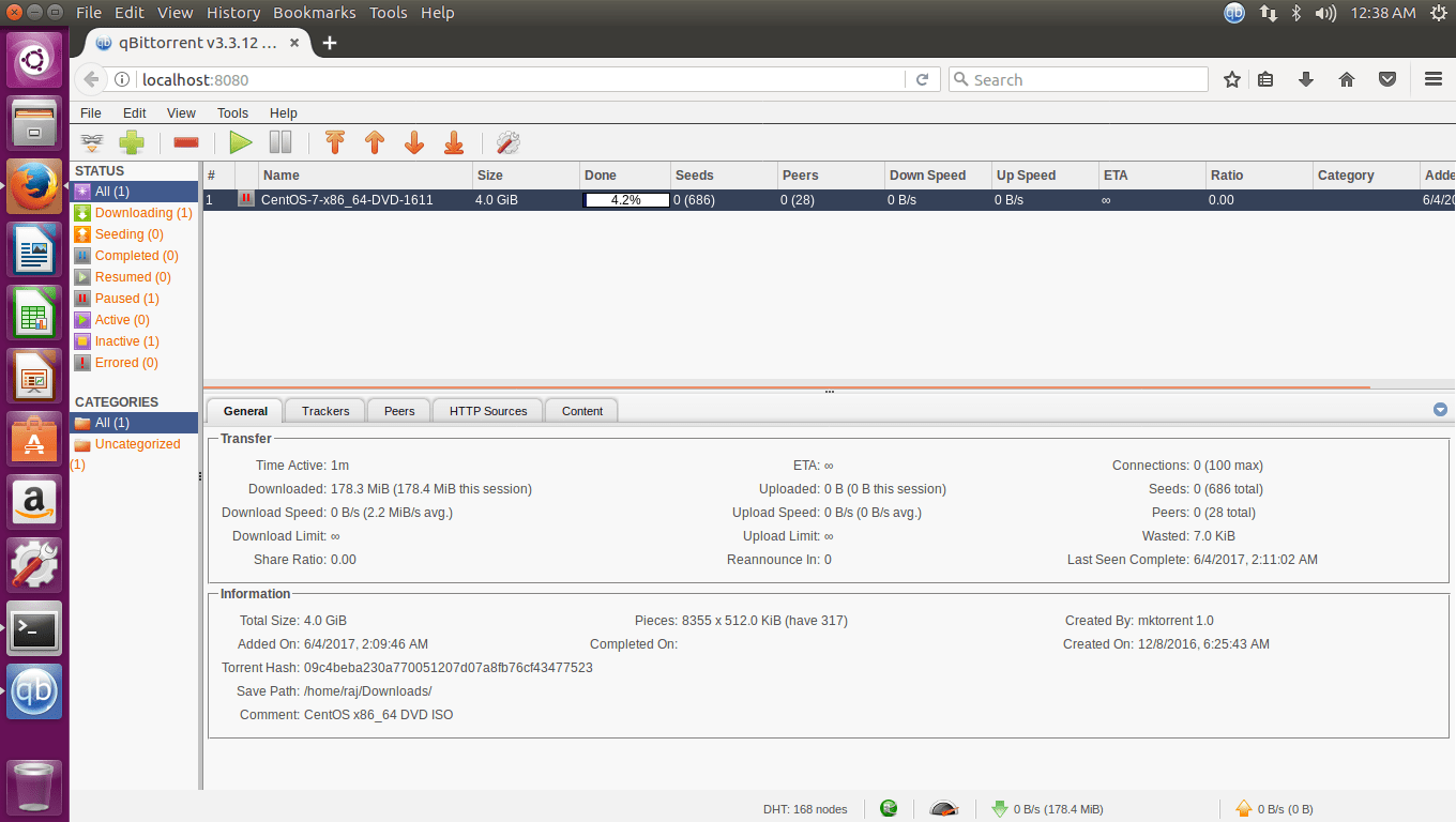 Install qBittorrent on Ubuntu 16.04 - qBittorrent Web User Interface