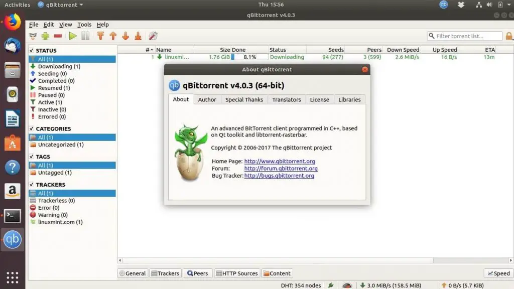 Install qBittorrent on Ubuntu 18.04 - qBittorrent Running on Ubuntu 18.04