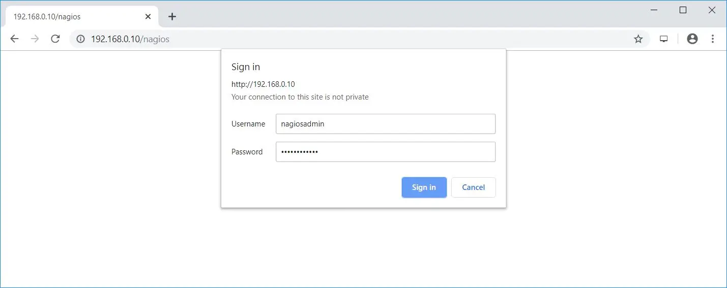 Login To Nagios