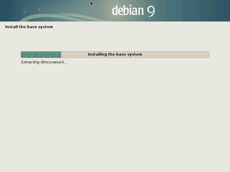 Install Debian 9 Stretch - Installing base system