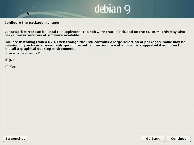 Install Debian 9 Stretch - Network Mirror