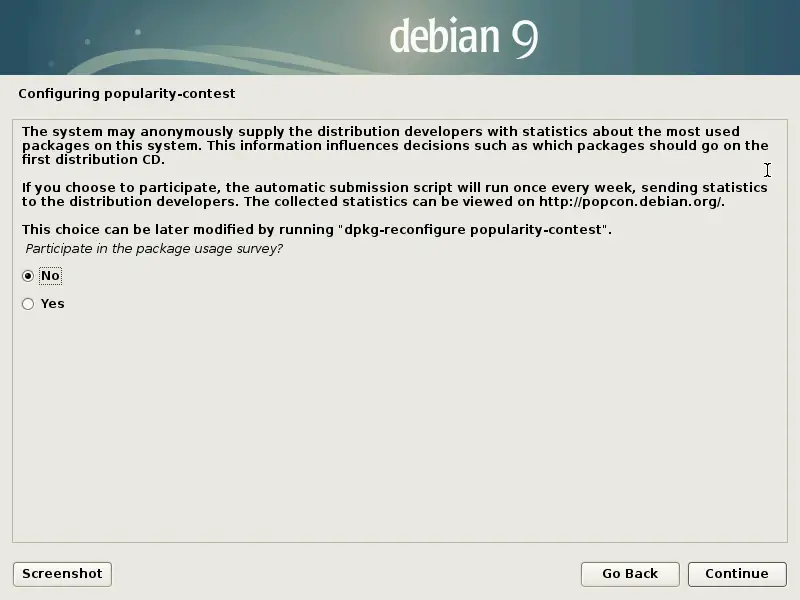 Install Debian 9 Stretch - Package survey