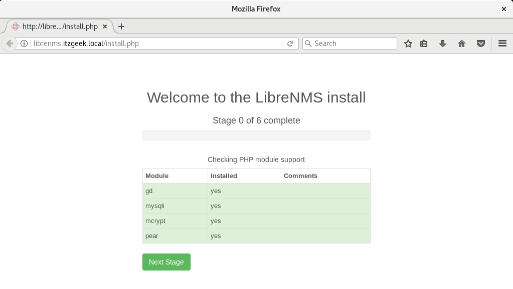 Install LibreNMS on CentOS 7 - Installation Wizard